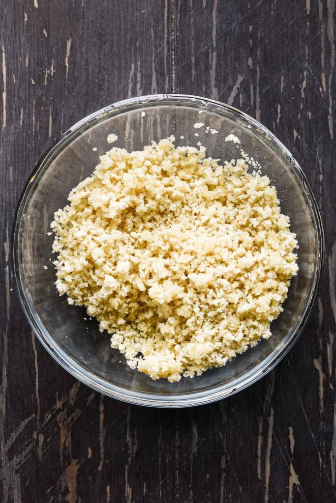 Breadcrumbs mixed with butter.
