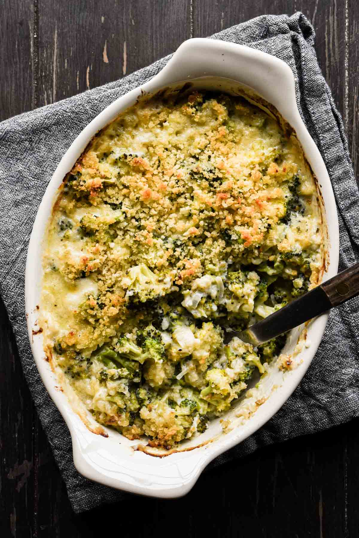 Close up of Broccoli Au Gratin.