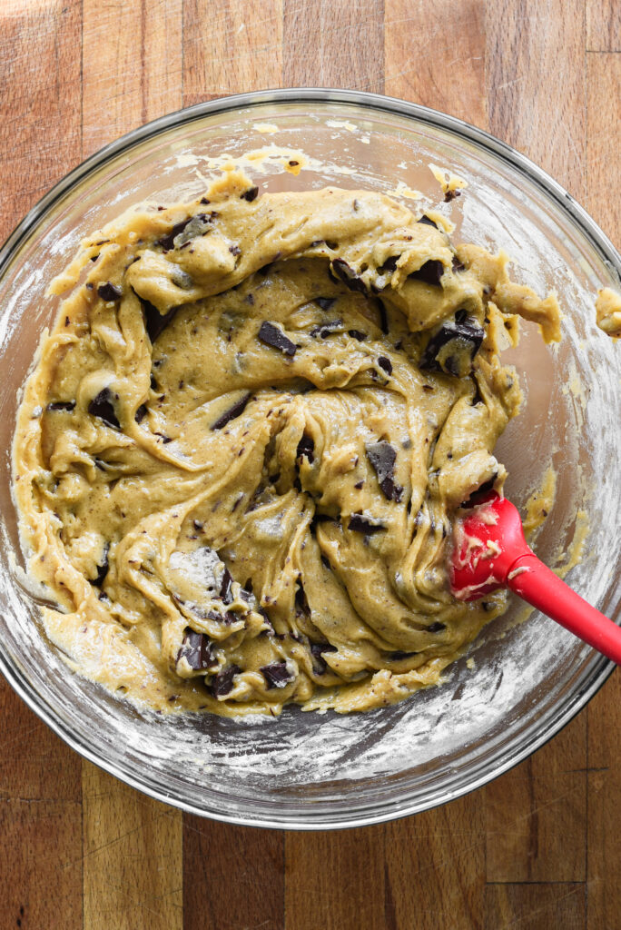 Chocolate chunks added.