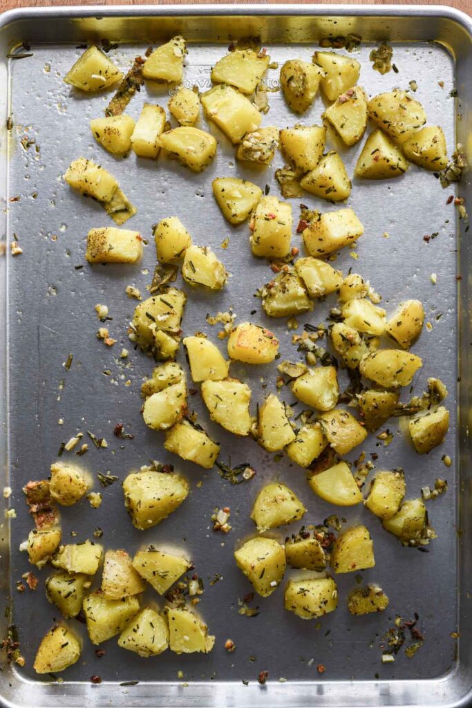 Potatoes out of the oven.