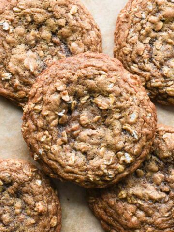 Close up of fresh baked cookies.