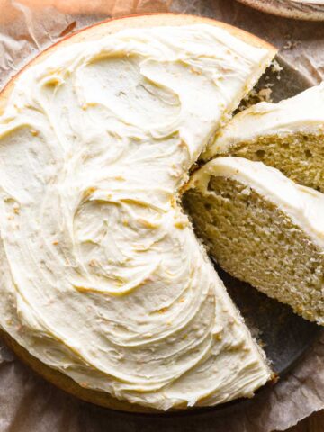 Finished cardamom cake sliced.