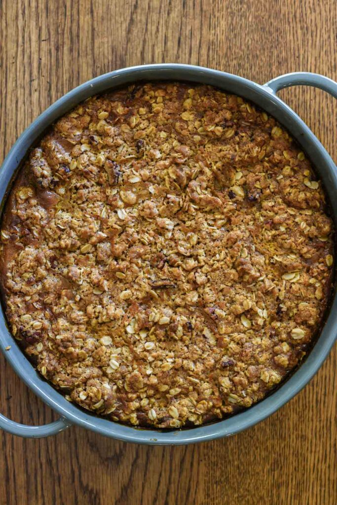 Pumpkin crisp fresh out of the oven.