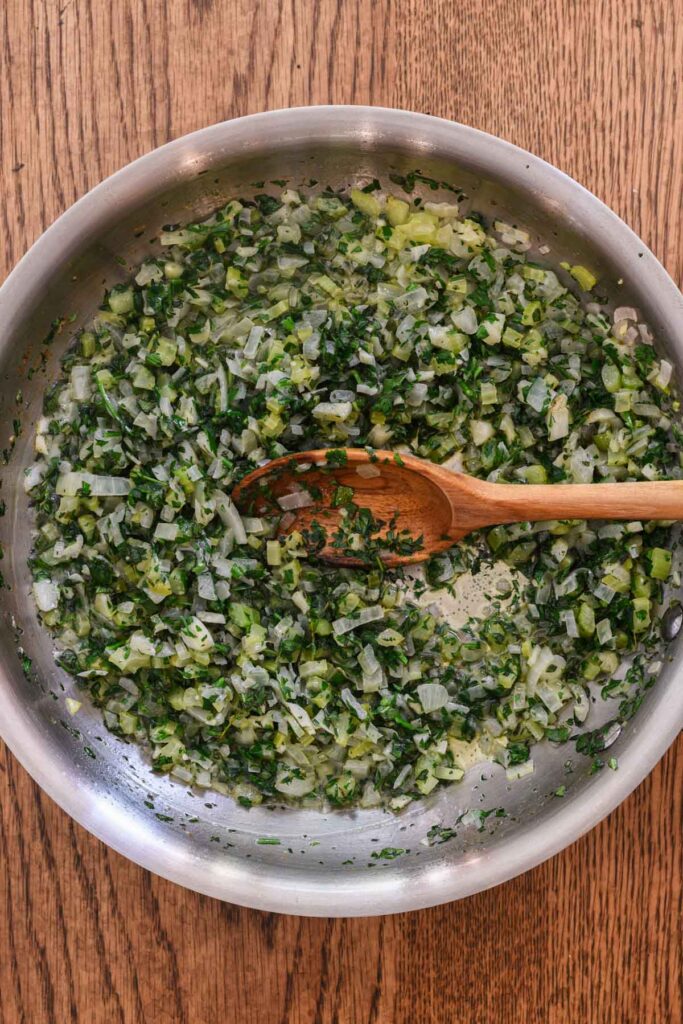 Herbs added to stuffing.