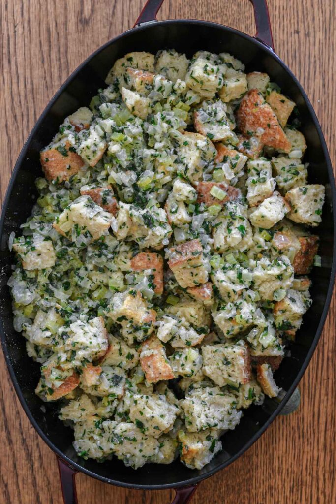 Stuffing assembled pre-bake.